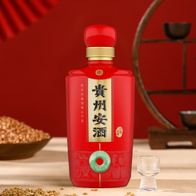 贵州安酒经典红色53度酱香型白酒500ml价格图表-[口感评测]真假鉴别多少