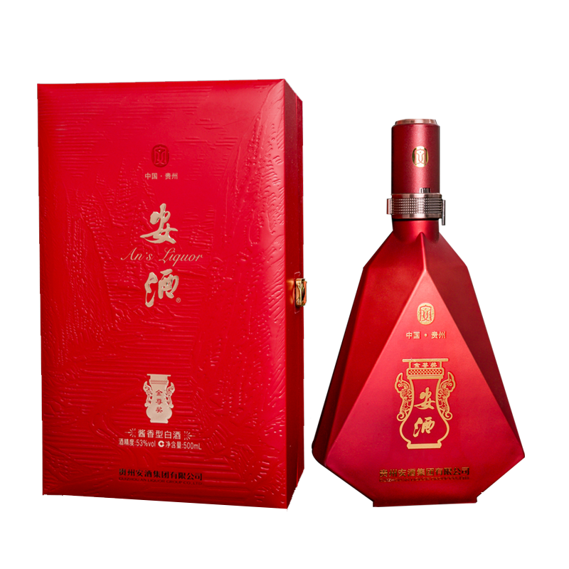 貴州安酒53度紅鉆醬香型500ml單瓶