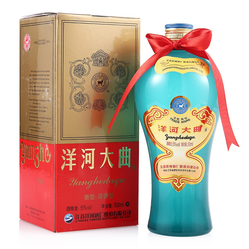 洋河大曲55度口感綿柔濃香型白酒500ml單瓶裝