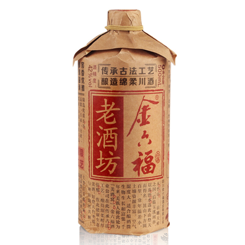 金六福酒老酒坊42度清香型500ml單瓶裝