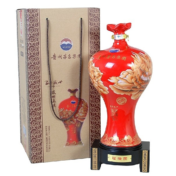 貴州茅臺集團百年盛世玉液-紅花瓷口感濃香型52度白酒2500ml壇裝