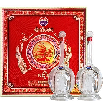 貴州茅臺集團吉祥如意一帆風(fēng)順（紅）雙瓶禮盒口感醬香型52度白酒