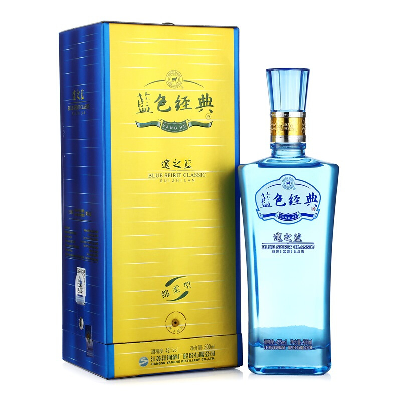 洋河藍(lán)色經(jīng)典邃之藍(lán)42度口感綿柔濃香型白酒500ml單瓶裝
