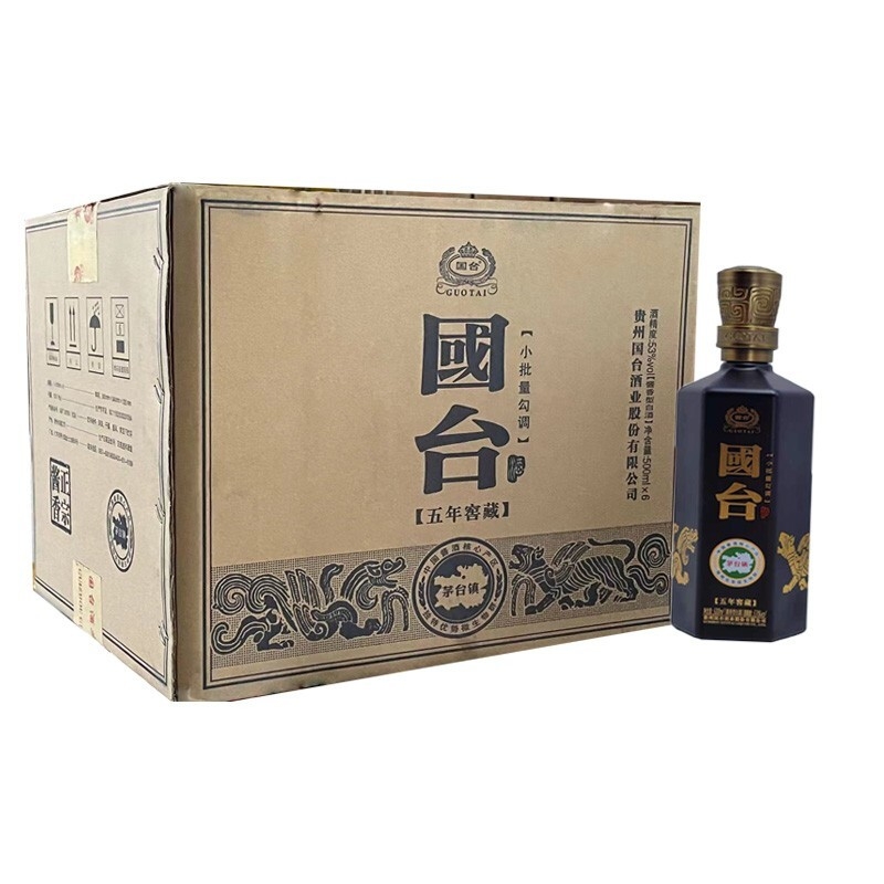 貴州國(guó)臺(tái)酒五年窖藏53度醬香型白酒500ml