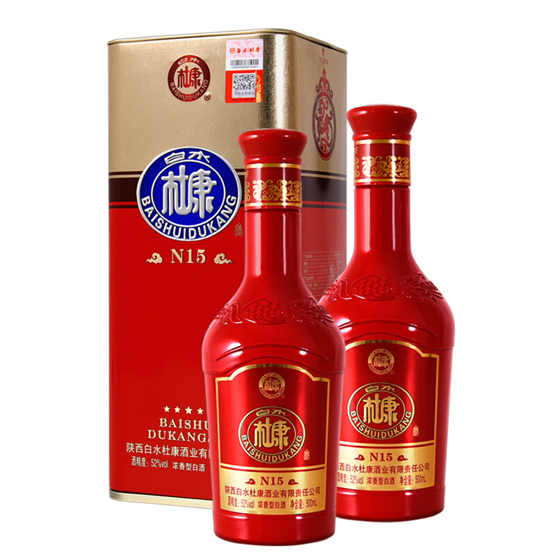 杜康酒白水杜康N15 52度口感濃香型500ml單瓶裝