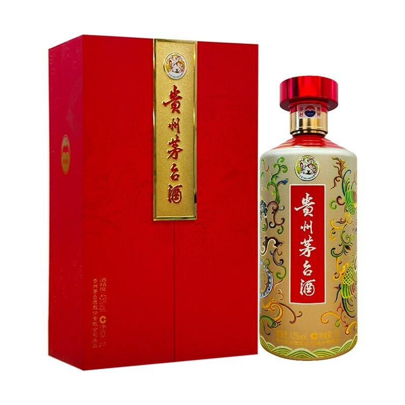 貴州茅臺集團飛天茅臺龍鳳呈祥口感醬香型43度白酒1000ml單瓶裝