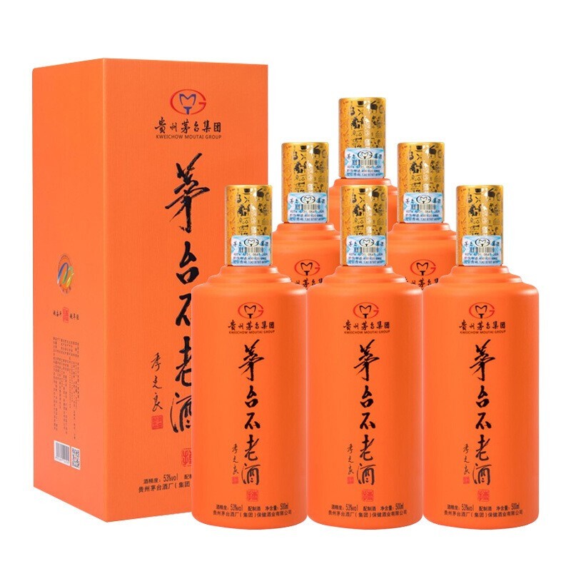 茅台不老酒博黄53度白酒500ml*6价格图表-[口感评测]真假鉴别多少钱一瓶
