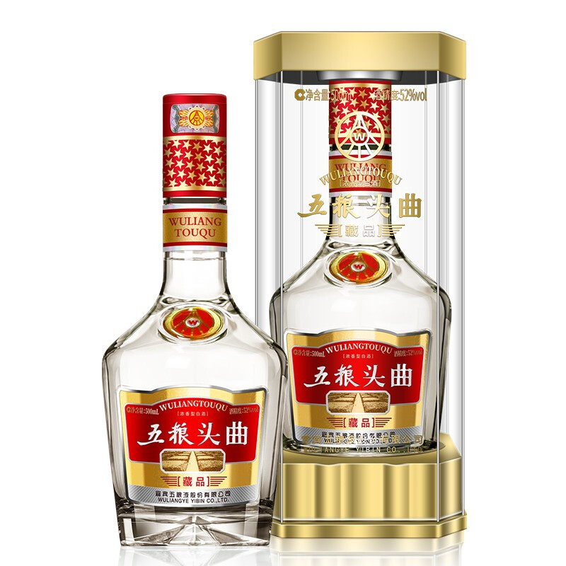 五糧液五糧頭曲藏品口感濃香型52度白酒500ml單瓶裝