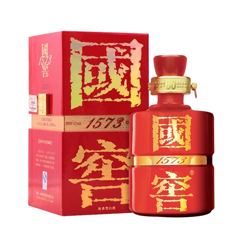 瀘州老窖國窖1573紅瓷瓶60度濃香型白酒500ml