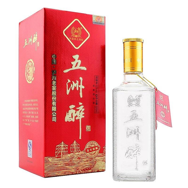 四川瀘州老窖五洲醉5年窖藏口感濃香型52度白酒500ml單瓶裝