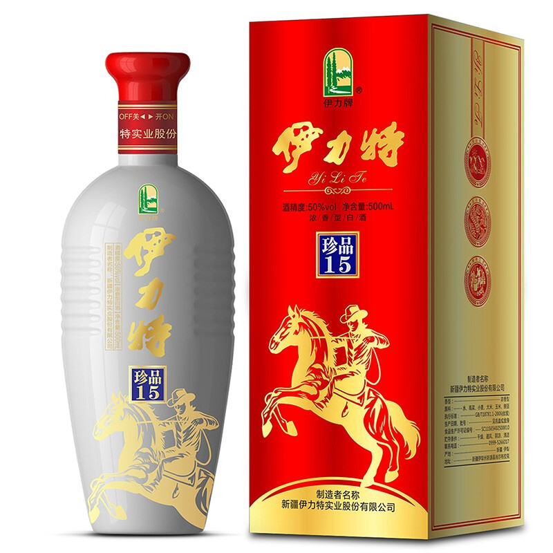 新疆伊力特15年鐵盒50度濃香型500ml單瓶裝