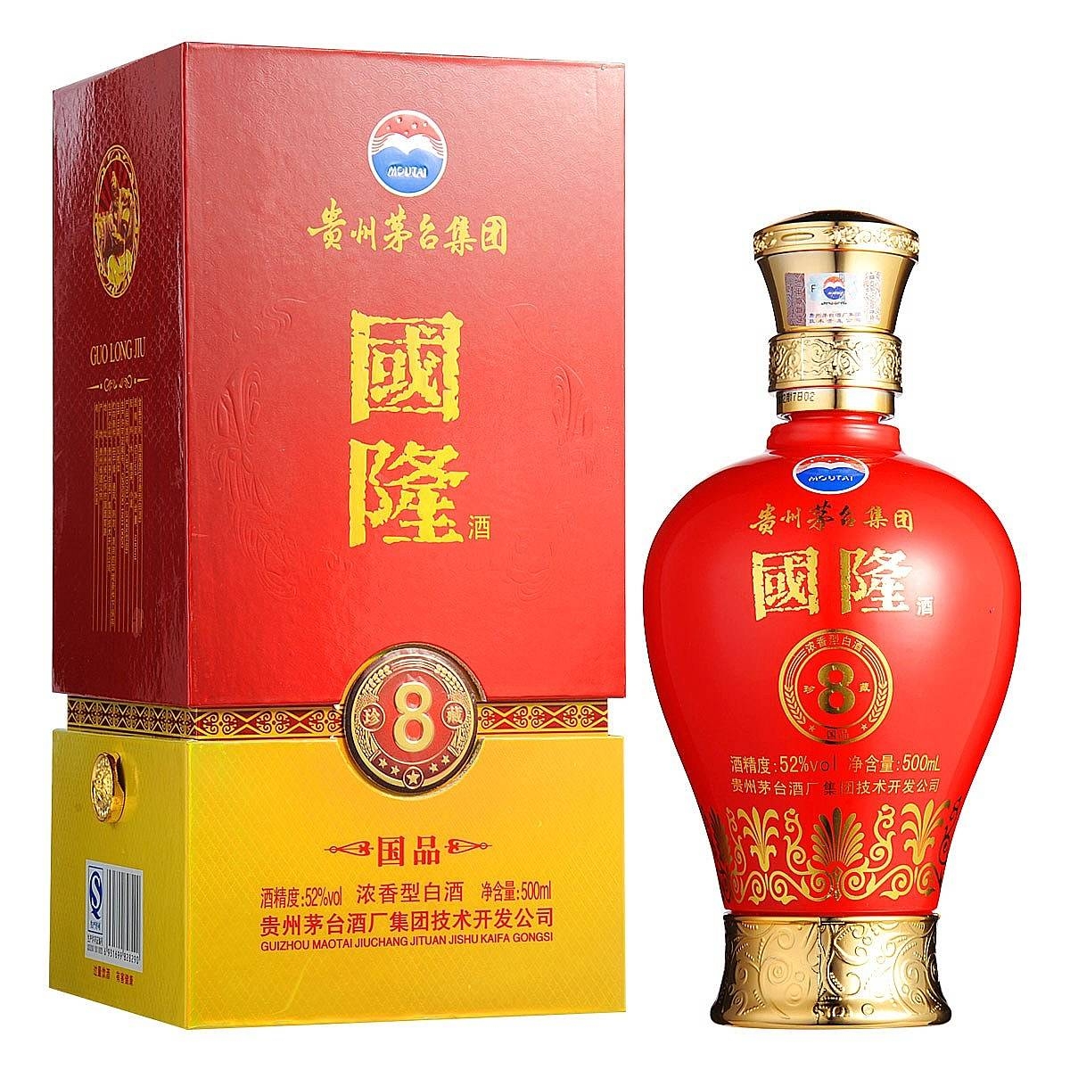 貴州茅臺(tái)集團(tuán)國隆酒珍藏8年國品口感濃香型52度白酒500ml單瓶裝