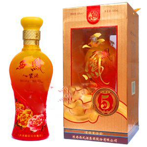 陜西金西鳳人家酒5年（彩瓶）口感濃香型45度白酒500ml單瓶裝