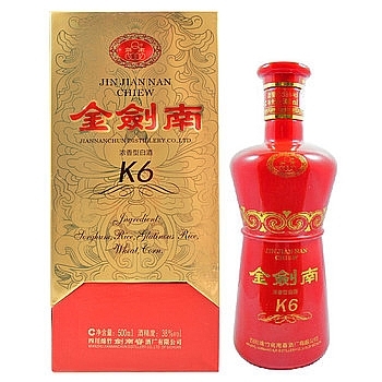 四川劍南春酒金劍南k6口感濃香型38度白酒500ml單瓶裝