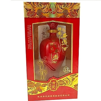 陜西西鳳酒綿柔清瓷13年紅瓶口感綿柔鳳香型45度白酒500ml單瓶裝