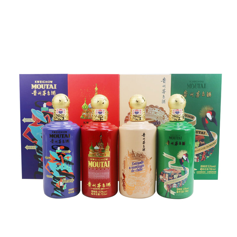 貴州茅臺(tái)集團(tuán)2019年走進(jìn)系列組合裝口感醬香型53度白酒750ml單瓶裝