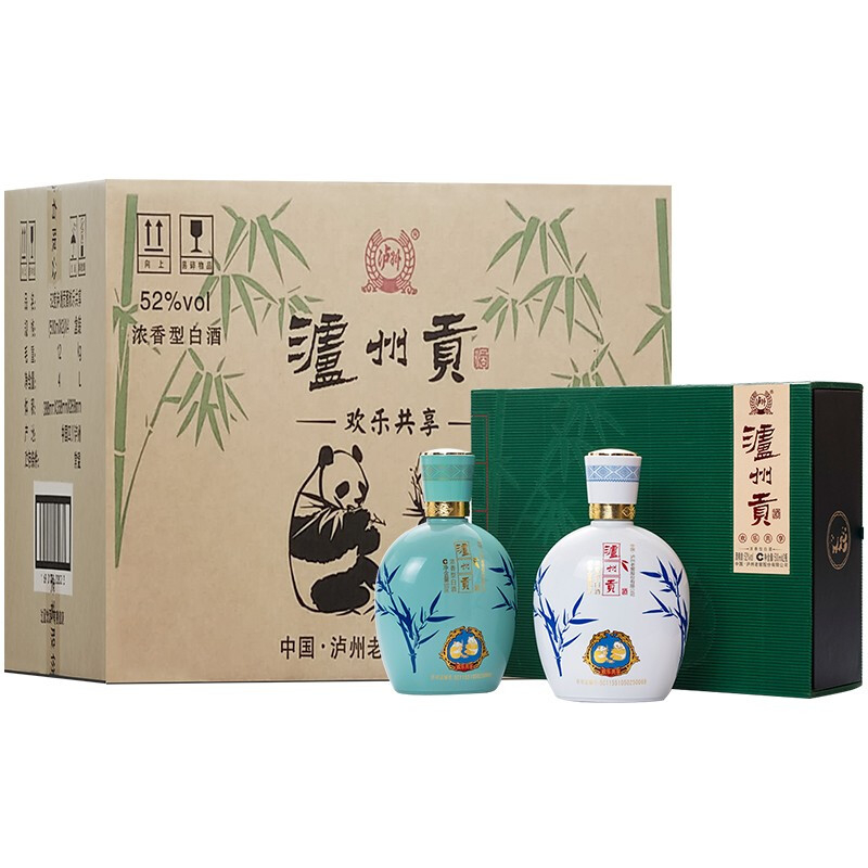 瀘州老窖瀘州貢歡樂(lè)共享52度濃香型白酒500ml