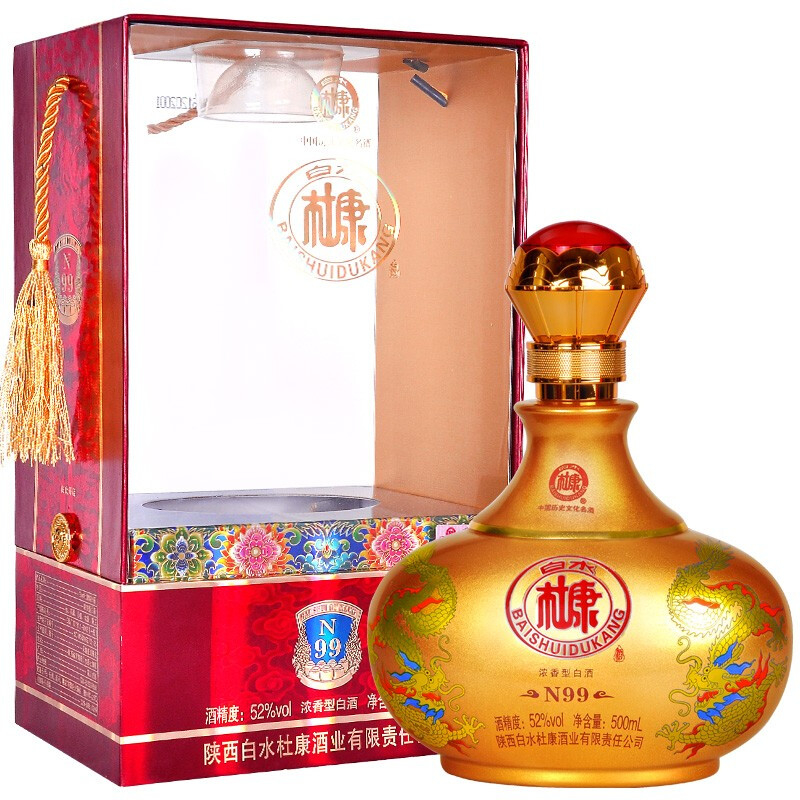 杜康酒白水杜康52度N99口感濃香型500ml單瓶裝