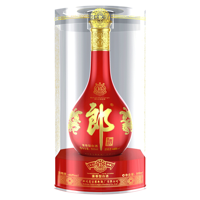 四川郎酒2016年紅花郎15年口感醬香型448度白酒500ml單瓶裝