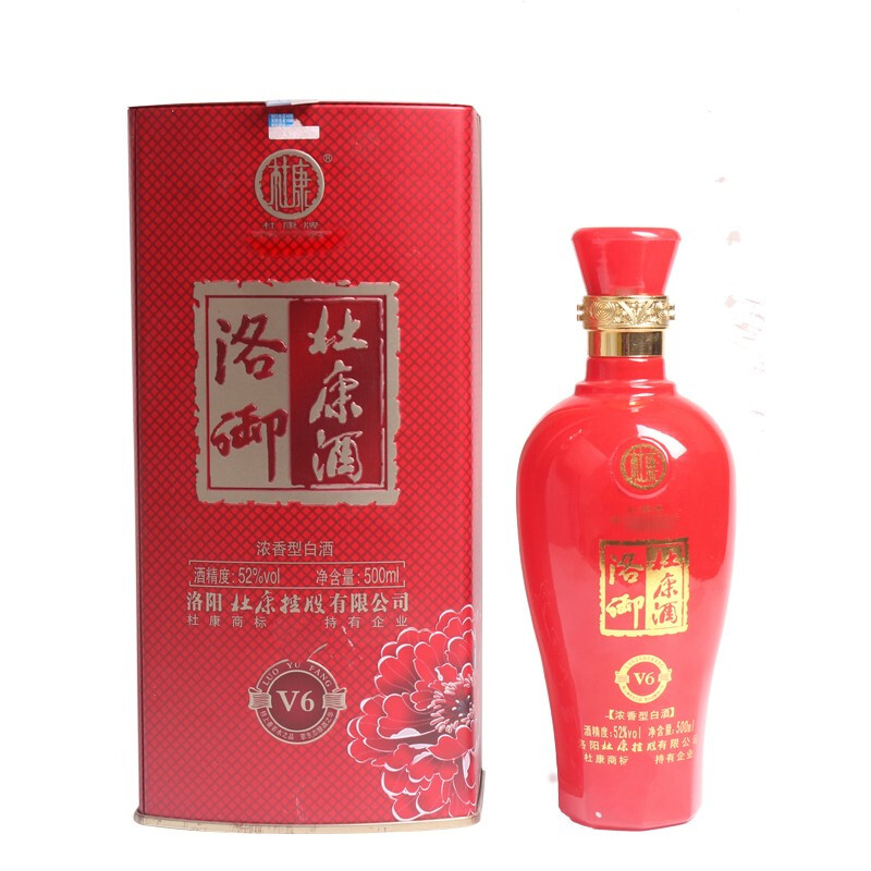 杜康酒52度洛御杜康V6口感濃香型500ml單瓶裝