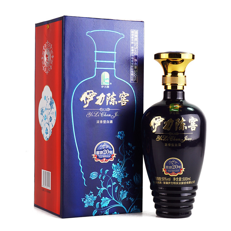 新疆伊力特伊力陳窖窖齡20年藍(lán)瓶50度濃香型500ml單瓶裝