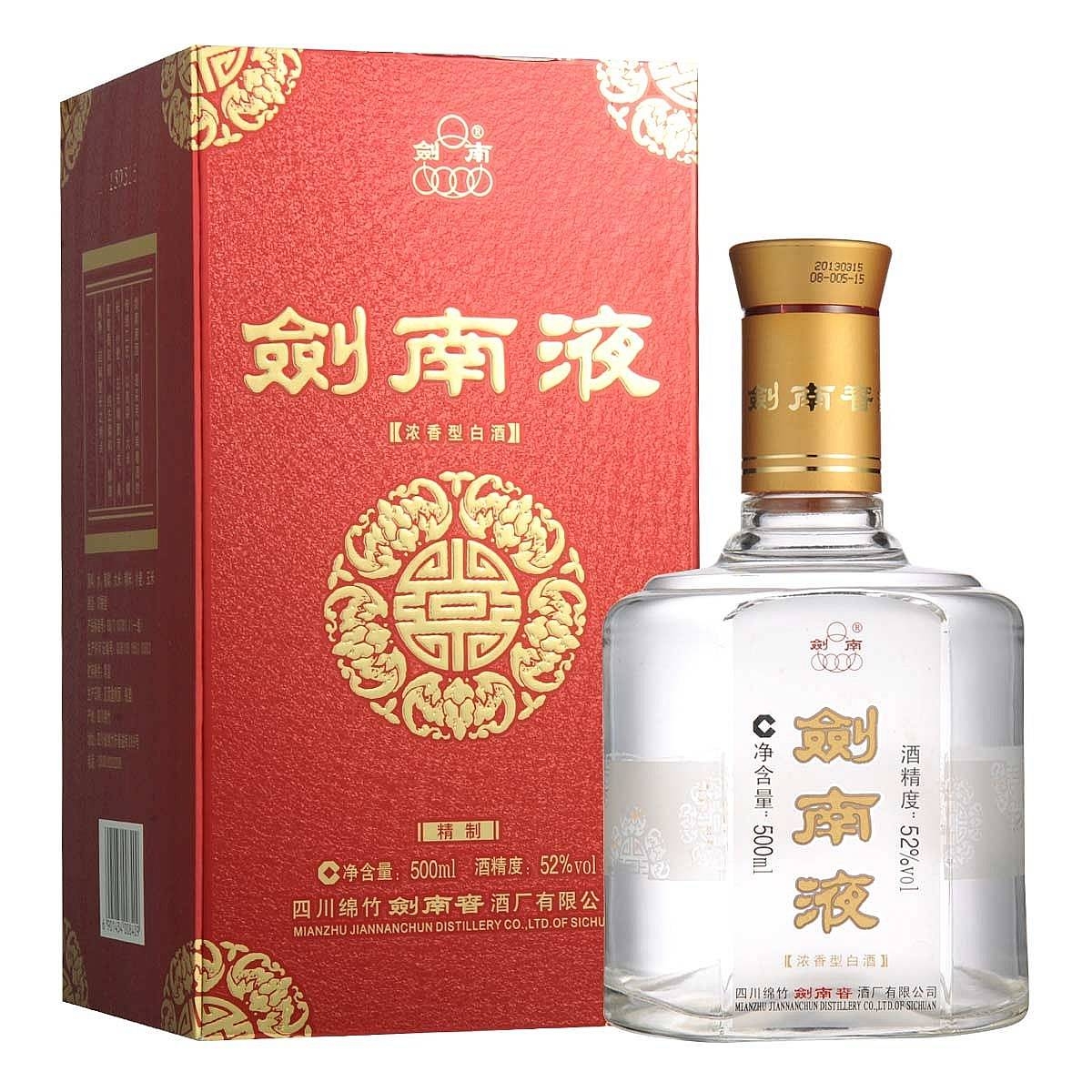 四川劍南春酒劍南液精制口感濃香型52度白酒500ml單瓶裝