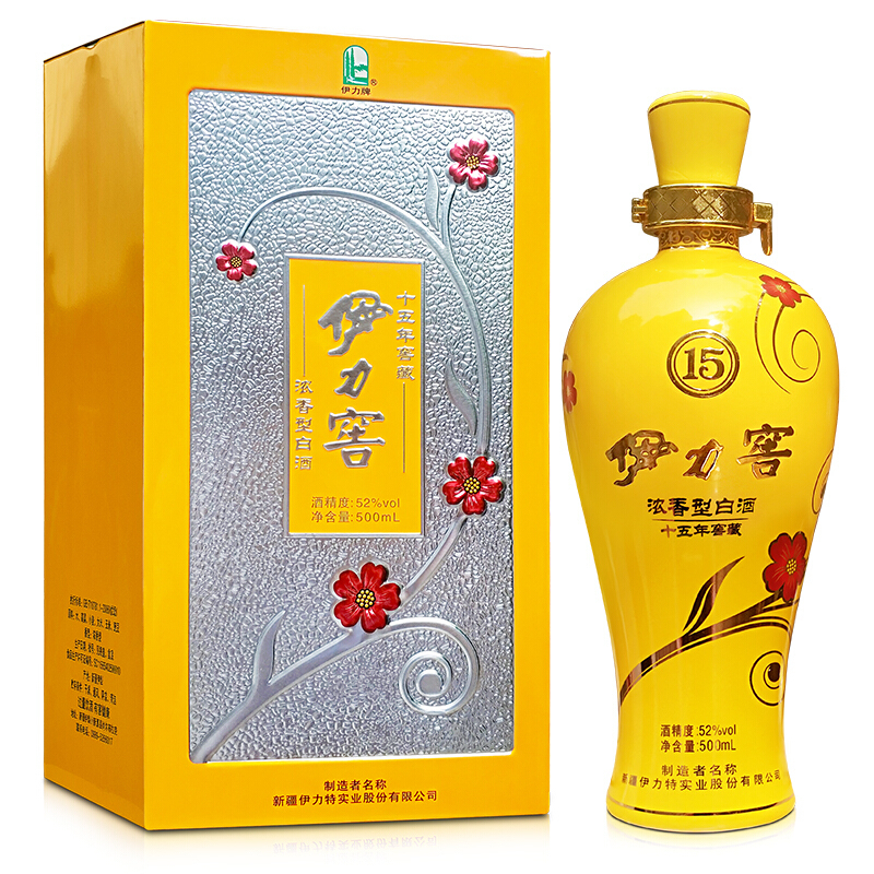 新疆伊力特伊力窖十五年窖藏52度濃香型500ml單瓶裝