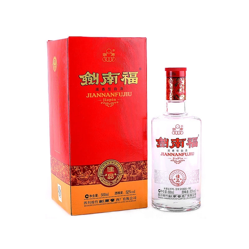 四川劍南春酒劍南福佳品口感濃香型52度白酒500ml單瓶裝