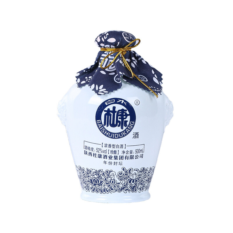 陜西白水杜康年份封壇珍釀口感濃香型52度白酒500ml單瓶裝