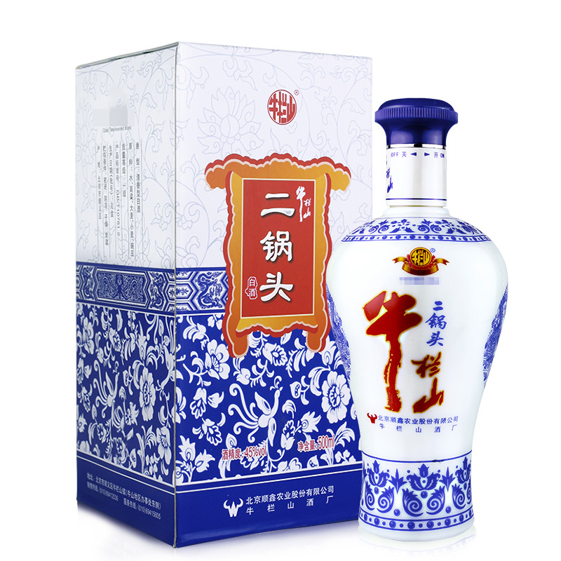 牛欄山酒業(yè)二鍋頭藍花瓷45度清香型白酒500ml