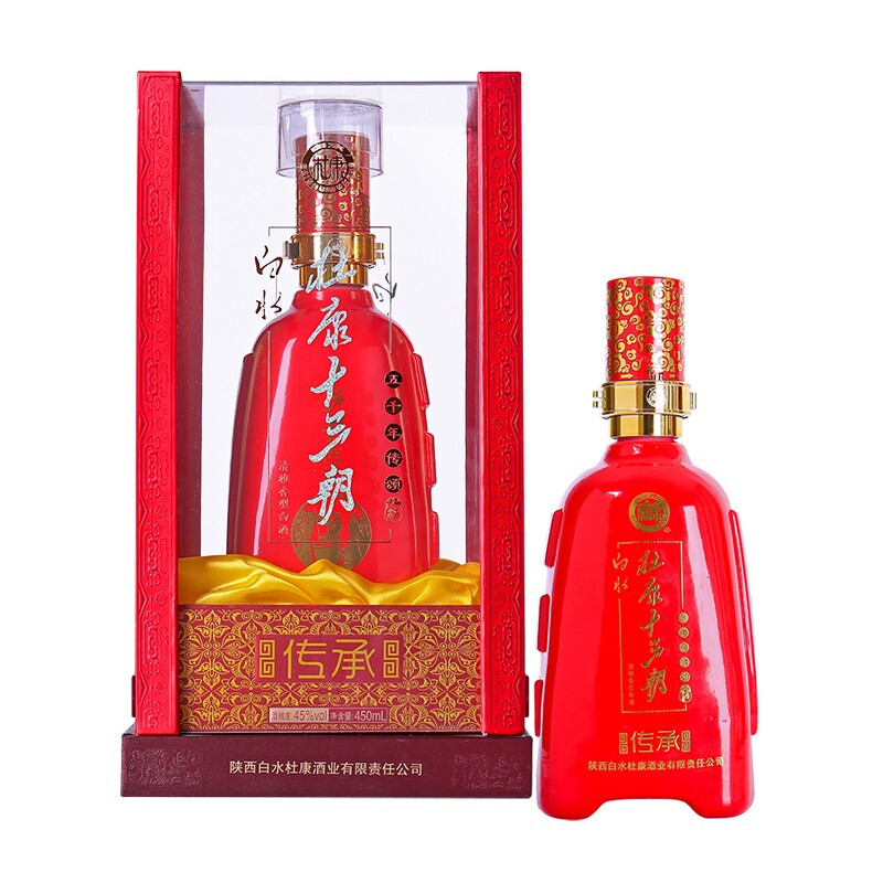 杜康酒白水杜康十三朝傳承45度口感清香型450ml單瓶裝