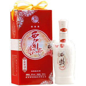 陜西西鳳金星酒三星口感濃香型50度白酒500ml單瓶裝