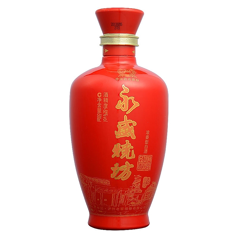 四川瀘州老窖永盛燒坊晶裝紅瓷特釀口感濃香型52度白酒500ml單瓶裝