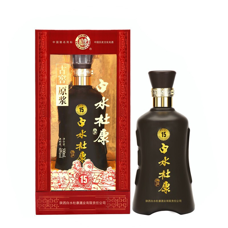 杜康酒白水杜康2014年老酒古窖原浆15年45度口感清香型500ml单瓶装