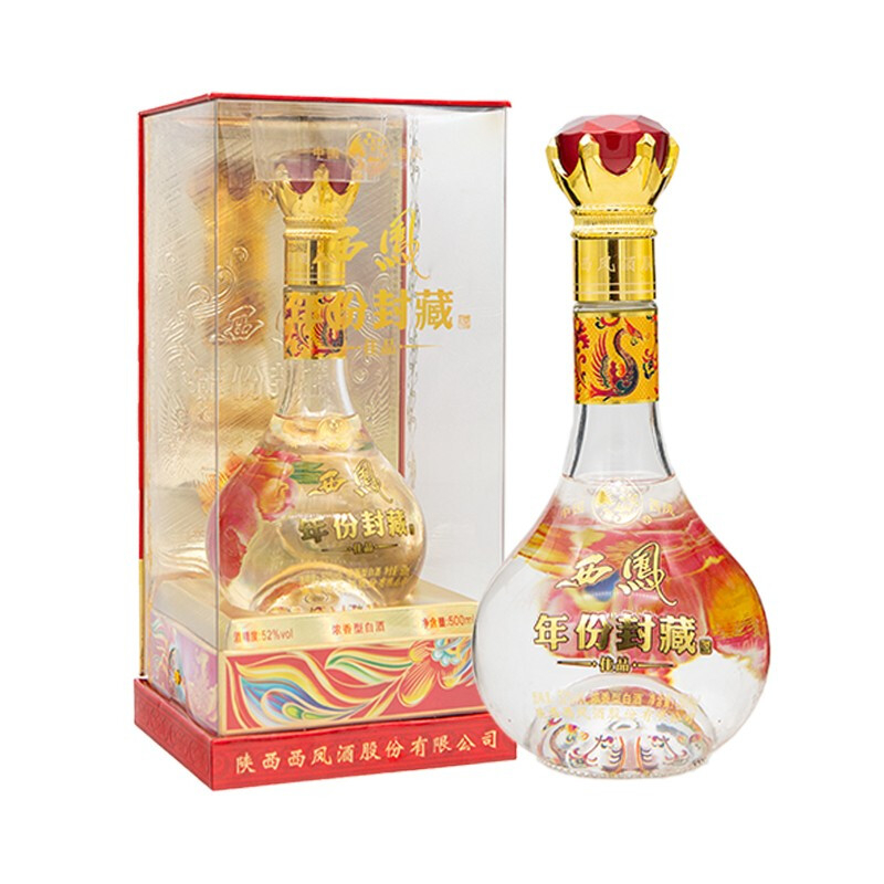 陜西西鳳酒年份封藏佳品口感綿柔鳳香型52度白酒500ml單瓶裝
