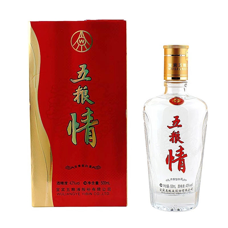 五糧液五糧情金裝口感濃香型42度白酒500ml單瓶裝