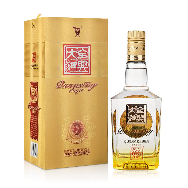全興大曲晶彩金52度濃香型500mL單瓶裝