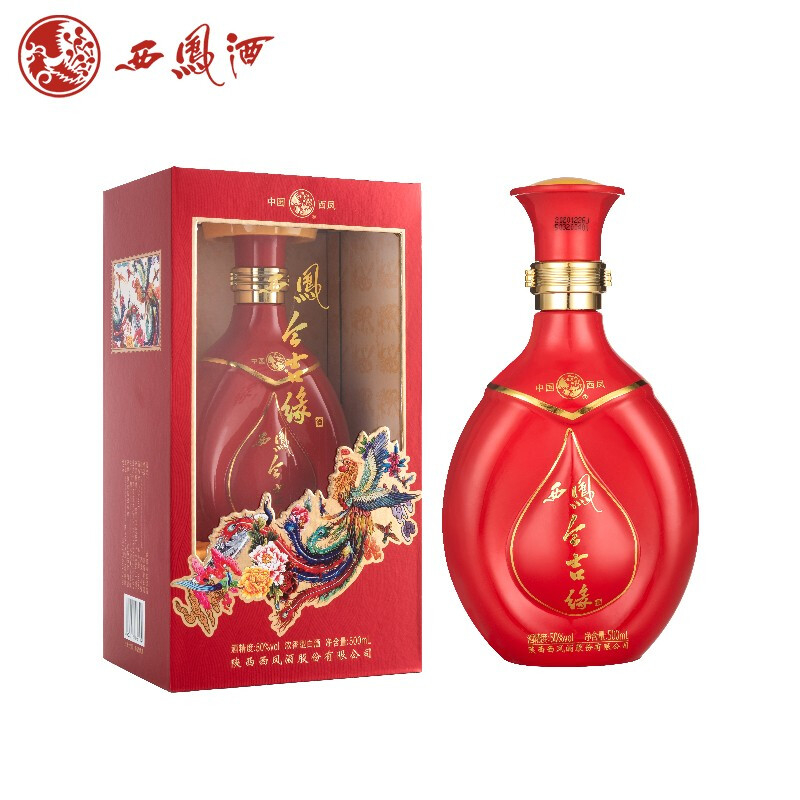 陜西西鳳酒今吉緣口感濃香型50度白酒500ml單瓶裝