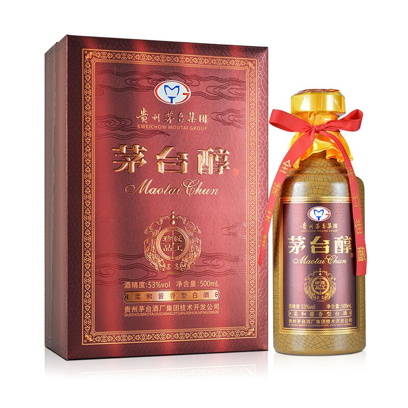 貴州茅臺(tái)集團(tuán)茅臺(tái)醇匠工珍品口感醬香型53度白酒500ml單瓶裝