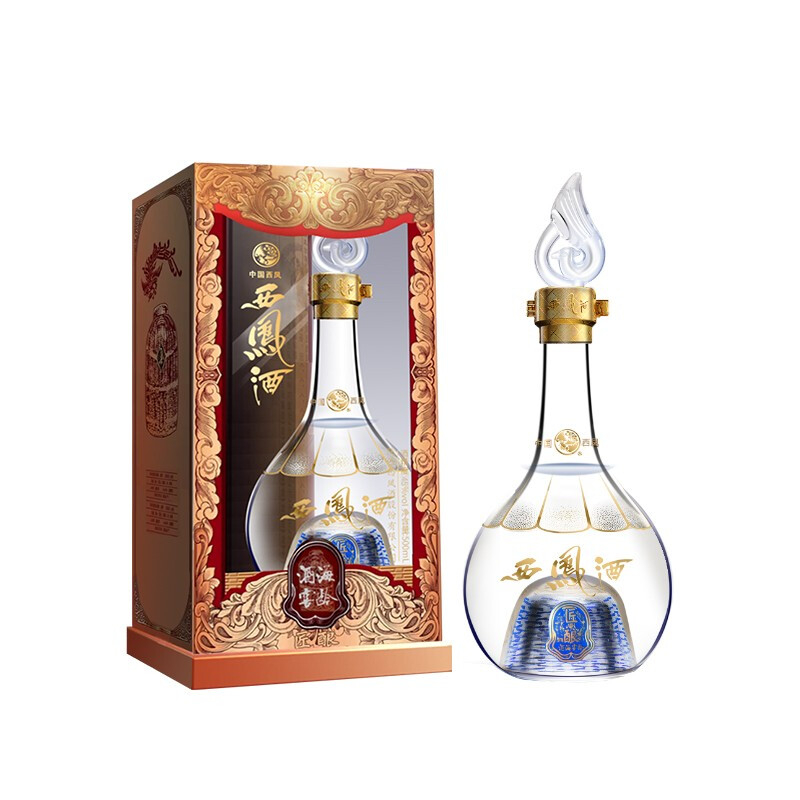 陜西西鳳今吉緣喜慶紅口感綿柔鳳香型45度白酒500ml單瓶裝