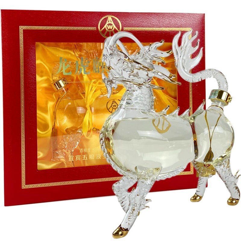 五糧液龍虎麒麟珍藏酒52度濃香型白酒688ml單瓶裝