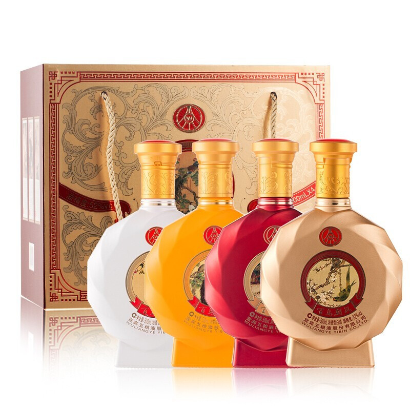 五糧液百鳥朝鳳文化藝術(shù)禮盒口感濃香型52度白酒500ml單瓶裝