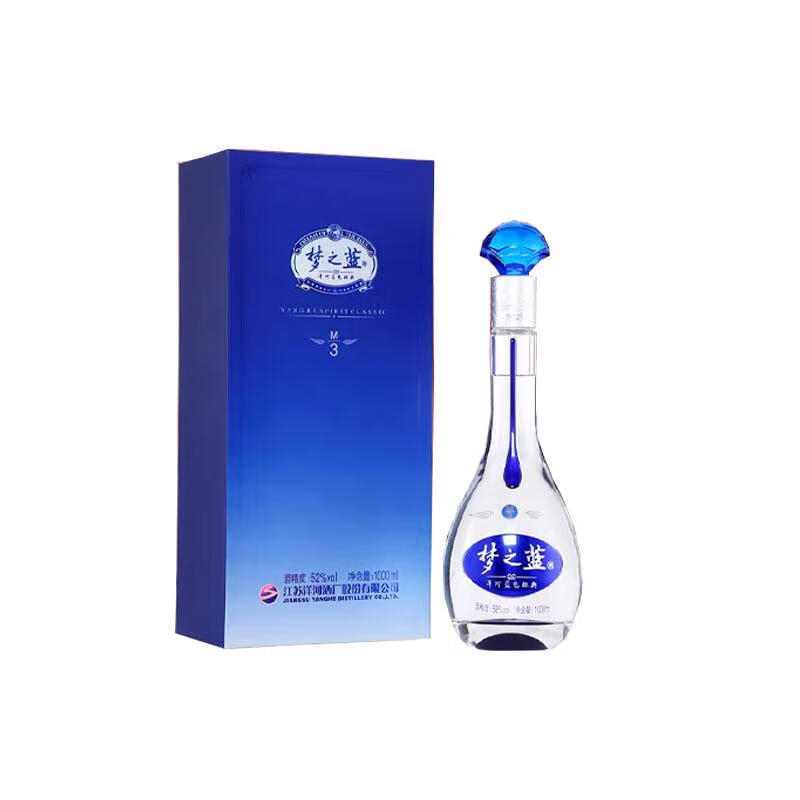 洋河夢之藍M3 52度濃香型白酒1000ml