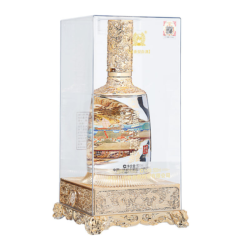 瀘州老窖瀘州陳曲金色之尊新版口感濃香型52度白酒500ml單瓶裝