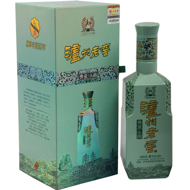 四川瀘州老窖青瓷頭曲口感濃香型42度白酒500ml單瓶裝