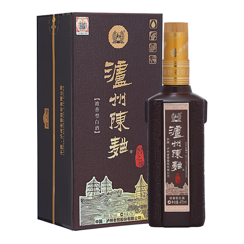 瀘州老窖瀘州陳曲窖之綿口感濃香型52度白酒475ml單瓶裝