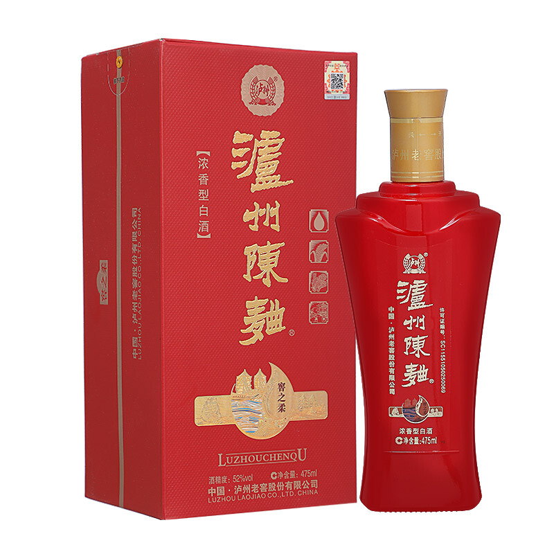 瀘州老窖瀘州陳曲窖之柔口感濃香型52度白酒475ml單瓶裝