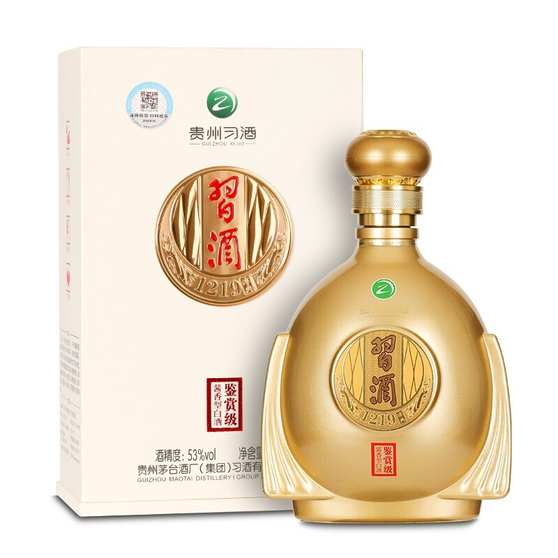 貴州習(xí)酒1219淳典鑒賞級(jí)白色53度醬香型500ml單瓶裝