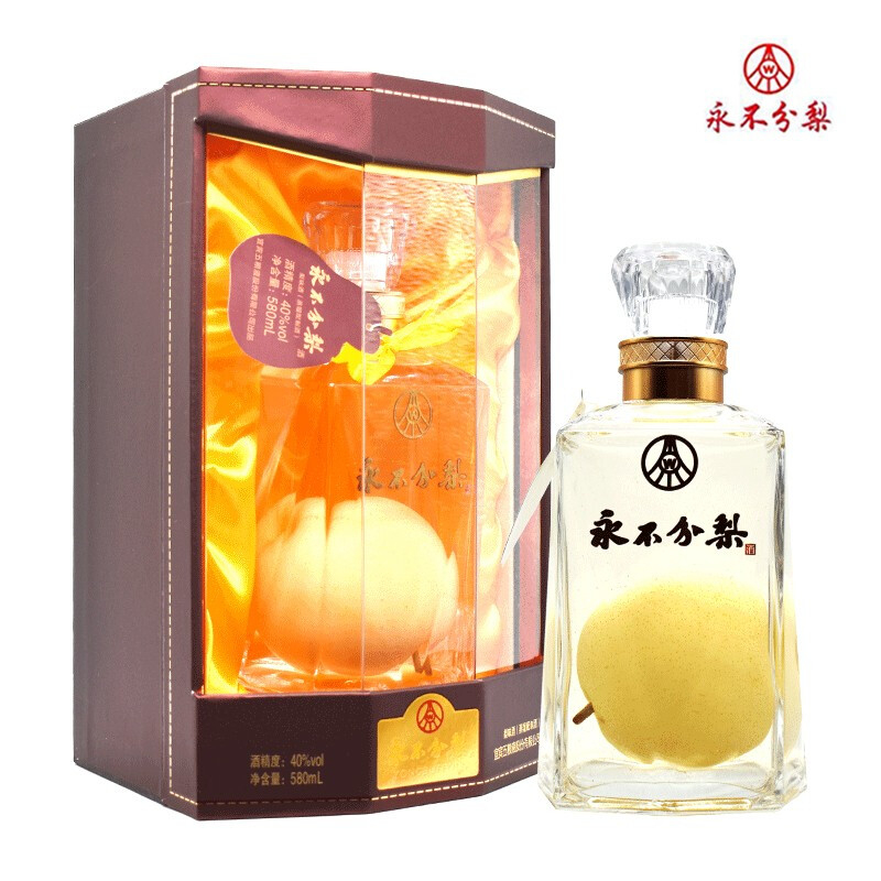 五糧液永不分梨580ml精致禮盒裝口感濃香型40度白酒580ml單盒裝