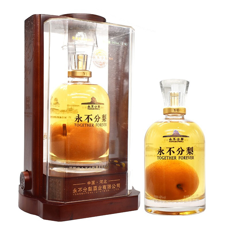 五糧液永不分梨900ml木盒裝口感濃香型40度白酒900ml單盒裝